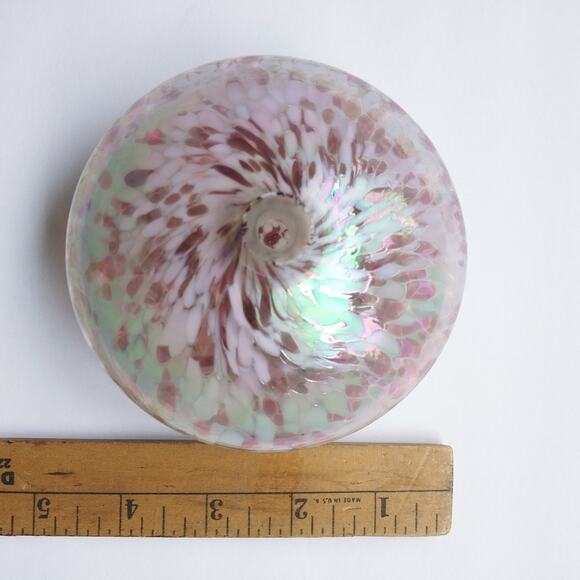 Small 3" Glass Vase Decor Iridescent Pink Multicolor Shimmer Feminine Desk - Picture 6 of 6